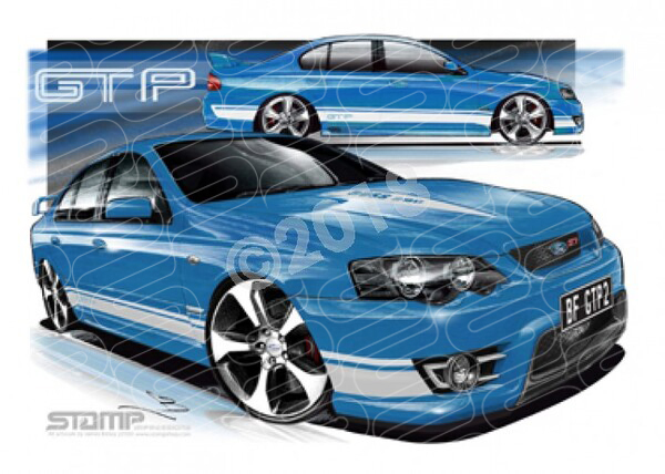 FPV BF GT BF GT-P II NEO WHITE STRIPES A3 FRAMED PRINT (FV159)