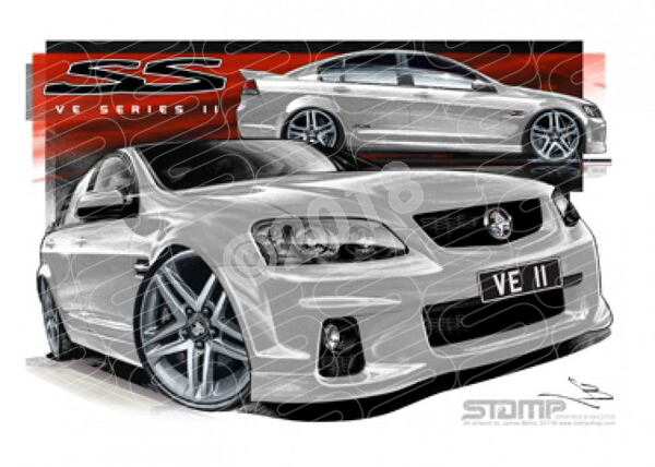 HOLDEN VE II SS COMMODORE NITRATE SILVER A3 FRAMED PRINT (HC425)