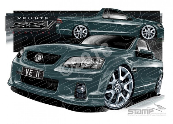HOLDEN VE II SS V REDLINE UTE KARMAH A3 FRAMED PRINT (HC477)