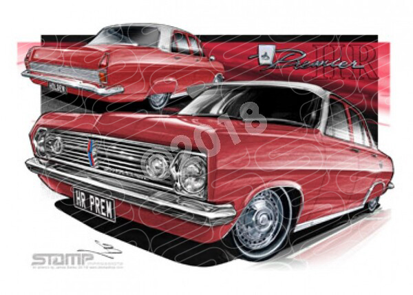 Holden Classic HR PREMIER RED A3 FRAMED PRINT (HC505)