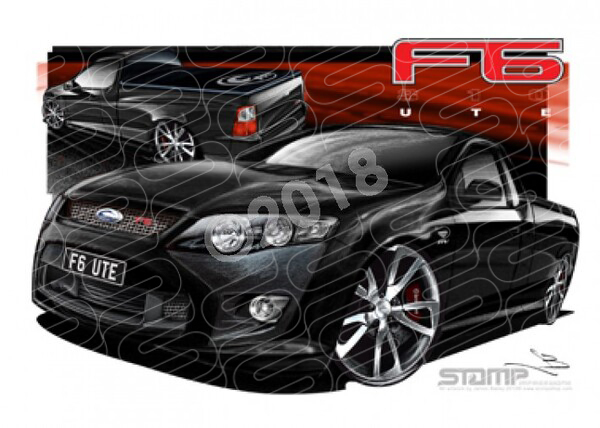 FPV UTES FG F6 UTE SILHOUETTE TWIST A3 FRAMED PRINT (FV5002T)