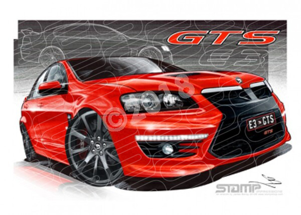 HSV Gts E3 E3 GTS SV STING RED A3 FRAMED PRINT (V250G)
