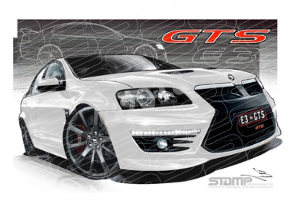 HSV Gts E3 E3 GTS SV HERON WHITE A3 FRAMED PRINT (V251G)