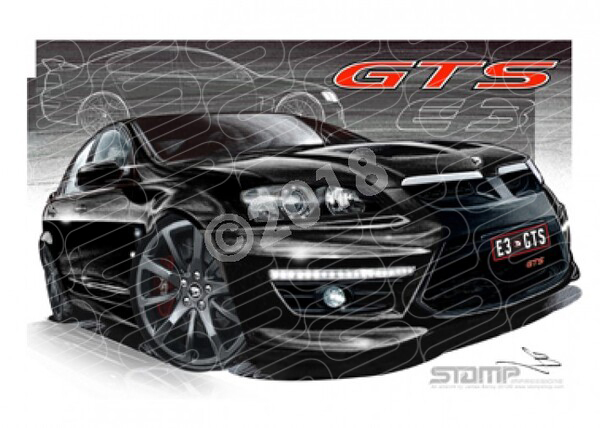 HSV Gts E3 E3 GTS SV PHANTOM BLACK A3 FRAMED PRINT (V254G)