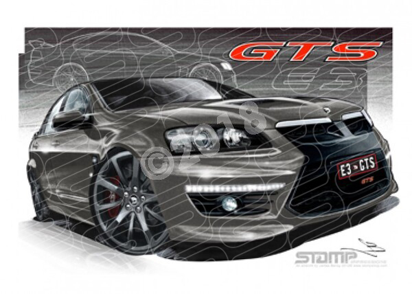HSV Gts E3 E3 GTS SV ATLO GREY A3 FRAMED PRINT (V257G)