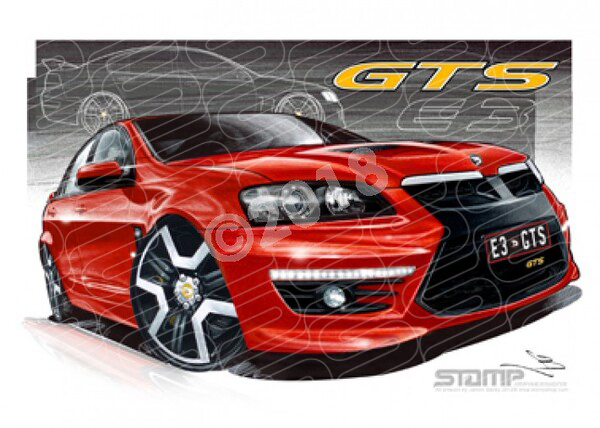 HSV Gts E3 E3 GTS STING RED A3 FRAMED PRINT (V261)