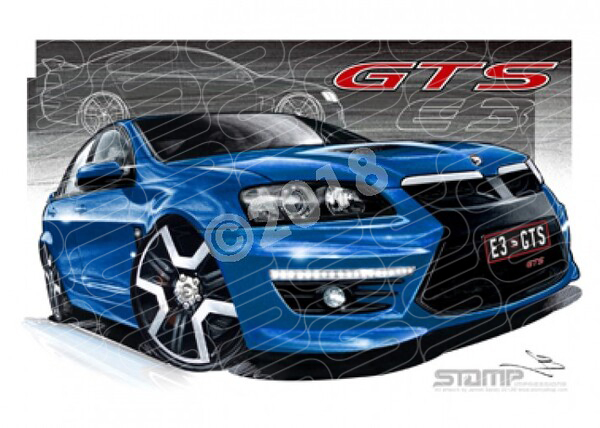 HSV Gts E3 E3 GTS PERFECT BLUE A3 FRAMED PRINT (V263)