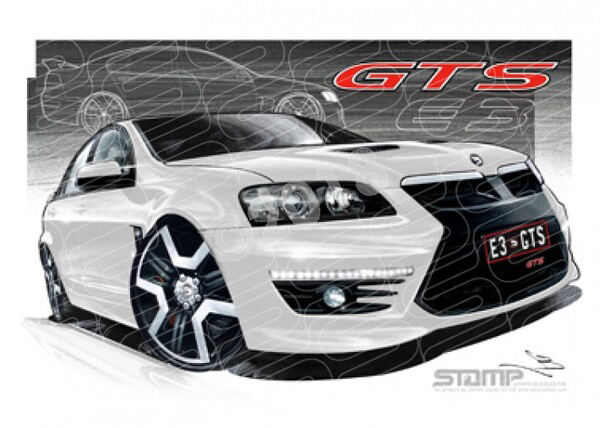 HSV Gts E3 E3 GTS HERON WHITE A3 FRAMED PRINT (V265)