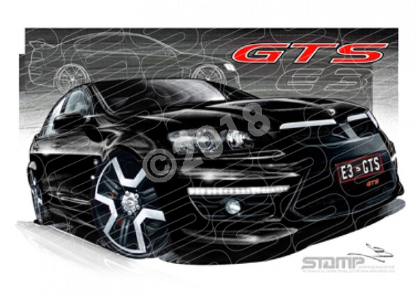 HSV Gts E3 E3 GTS PHANTOM RED BADGE A3 FRAMED PRINT (V267)