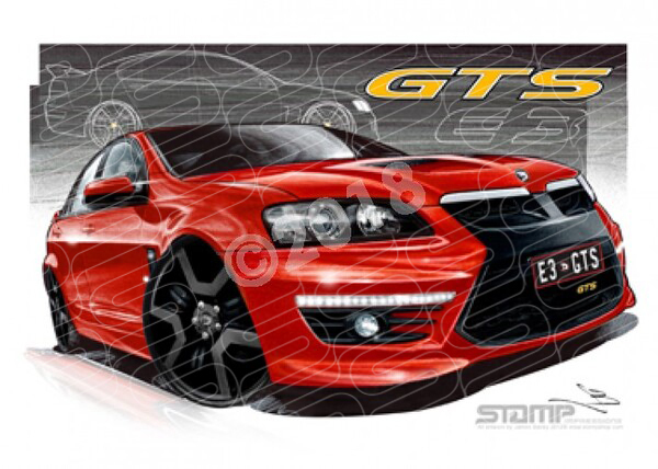 HSV Gts E3 E3 GTS STING WITH BLACK WHEELS A3 FRAMED PRINT (V273)