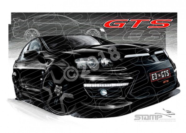 HSV Gts E3 E3 GTS PHANTOM WITH BLACK WHEELS A3 FRAMED PRINT (V274)