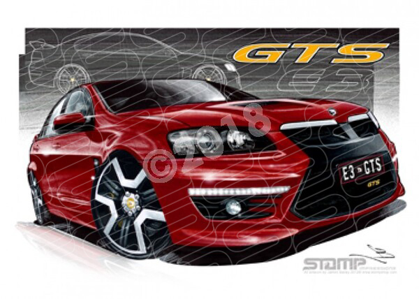 HSV Gts E3 E3 GTS SIZZLE WITH YELLOW A3 FRAMED PRINT (V277)