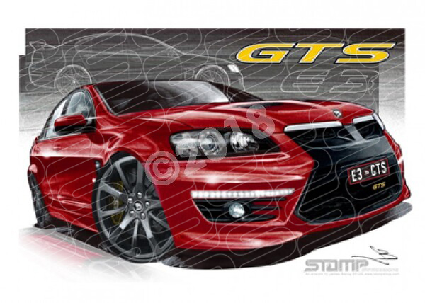 HSV Gts E3 E3 GTS SV SIZZLE WITH YELLOW A3 FRAMED PRINT (V260G)
