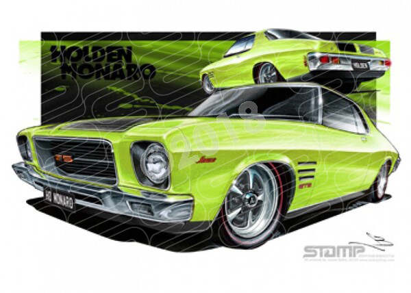 Holden Monaro HQ MONARO BARBADOS GREEN A3 FRAMED PRINT (HC76)