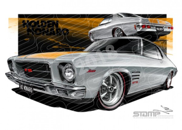 Holden Monaro HQ MONARO SABLE SILVER A3 FRAMED PRINT (HC78)