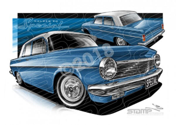 Holden Classic EH EH SPECIAL EDEN BLUE A3 FRAMED PRINT (HC634)