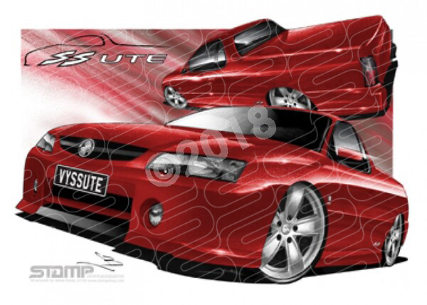 HOLDEN VY SS UTE RED HOT A3 FRAMED PRINT (HC32)