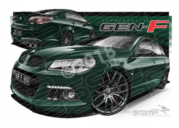 HSV F SERIES SV CLUBSPORT R8 REAGAL PEACOCK A3 FRAMED PRINT (V359)