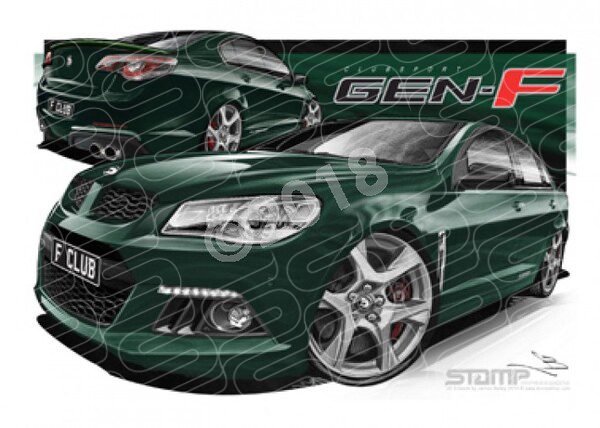 HSV F SERIES CLUBSPORT REAGAL PEACOCK A3 FRAMED PRINT (V369)