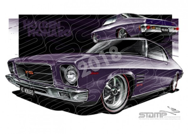 Holden Monaro HQ MONARO CHATEAU MAUVE NO STRIPES A3 FRAMED PRINT (HC79T)