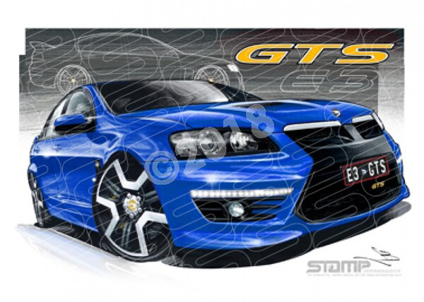 HSV Gts E3 E3 GTS VOODOO BLUE A3 FRAMED PRINT (V261B)