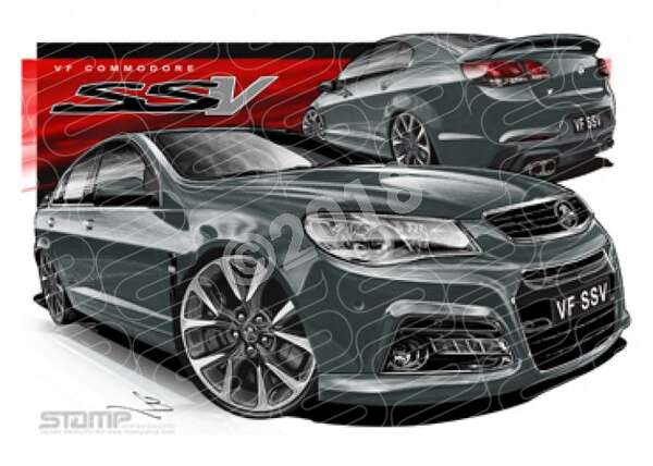 Holden Commodore VF VF SSV VF SSV PRUSSIAN STEEL A3 FRAMED PRINT (HC685S)
