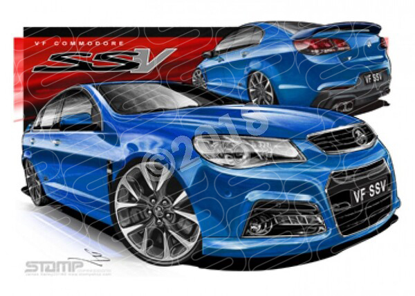 Holden Commodore VF VF SSV VF SSV PERFECT BLUE A3 FRAMED PRINT (HC686S)