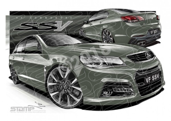 Holden Commodore VF VF SSV VF SSV PRUSSIAN NO WING A3 FRAMED PRINT (HC705S)