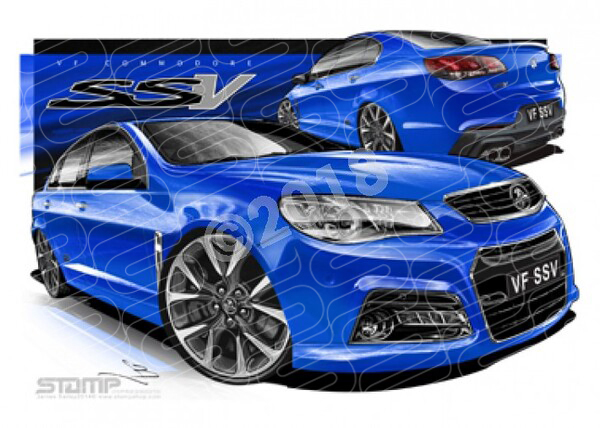 Holden Commodore VF VF SSV VF SSV PERFECT BLUE NO WING A3 FRAMED PRINT (HC706S)