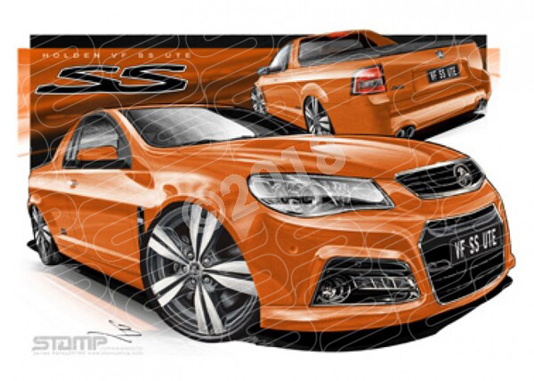 HOLDEN VF SS UTE FANTALE A3 FRAMED PRINT (HC744)