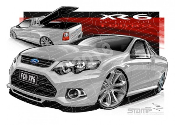 FORD MKII UTE FG XR6 TURBO UTE STRIKE SILVER A3 FRAMED PRINT (FT381)