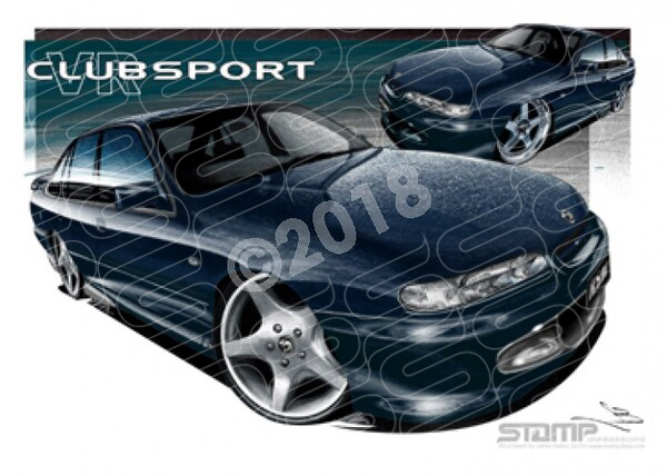 HSV Clubsport VR VR CLUBSPORT BLUE A3 FRAMED PRINT (V153C)