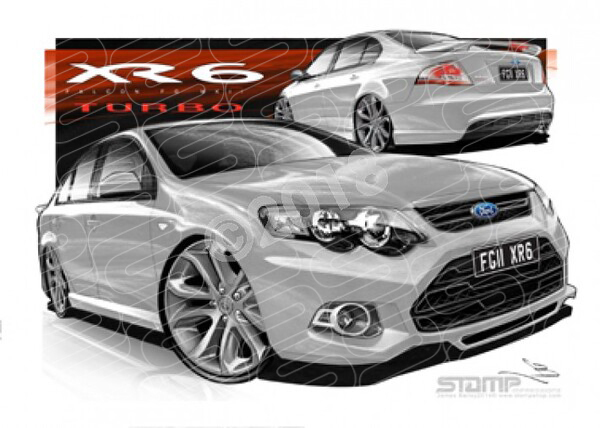 Ford XR6 FG MK II XR6 FG II XR6 TURBO 19 STRIKE A3 FRAMED PRINT (FT401W)