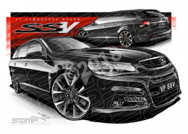Holden Commodore VF VF SSV WAGON VF SSV WAGON PHANTOM A3 FRAMED PRINT (HC753)