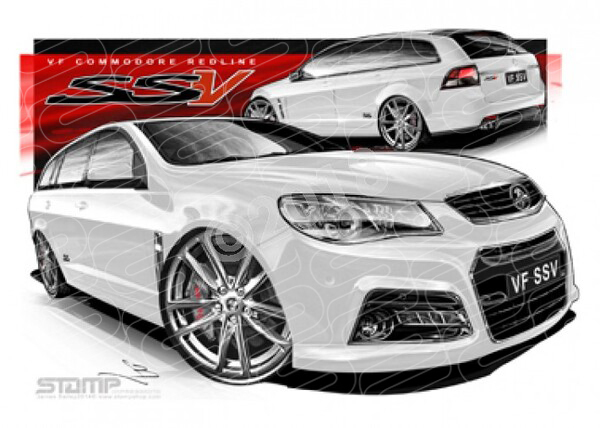 Holden Commodore VF VF SSV WAGON VF SSV WAGON HERON CHROME WHEELS A3 FRAMED PRINT (HC761S)