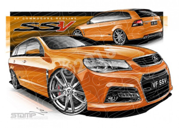 Holden Commodore VF VF SSV WAGON VF SSV WAGON FANTALE CHROME WHEELS A3 FRAMED PRINT (HC764S)