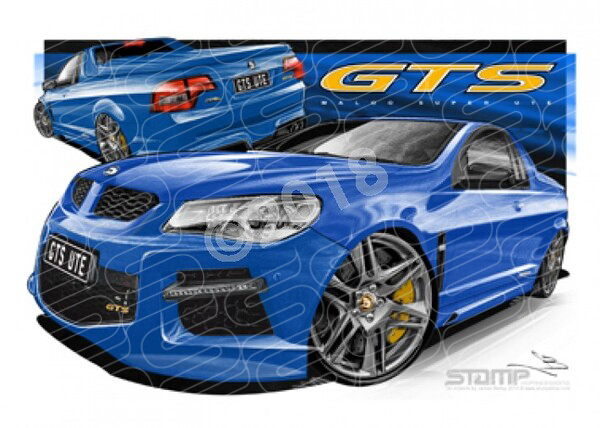 HSV MALOO F SERIES GTS PERFECT BLUE A3 FRAMED PRINT (V503)