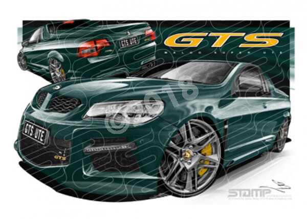 HSV MALOO F SERIES GTS REGAL PEACOCK A3 FRAMED PRINT (V507)