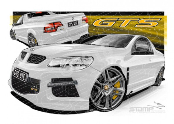 HSV MALOO F SERIES GTS HEORON WHITE A3 FRAMED PRINT (V508)