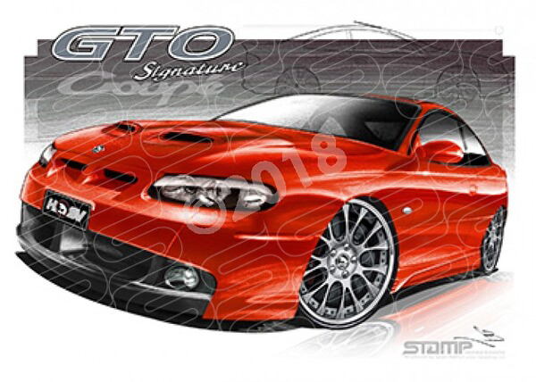 HSV Limited edition cars GTO SIGNATURE SERIES RED A3 FRAMED PRINT (V496)