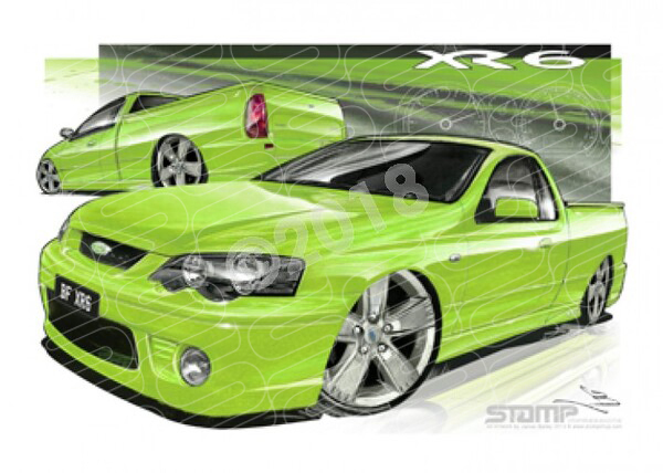 FORD BF XR6 FALCON UTE TOXIC A3 FRAMED PRINT (FT176B)