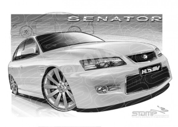 HSV Senator VZ VZ SENATOR HERON WHITE A3 FRAMED PRINT (V77)