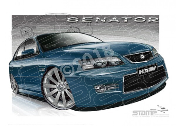 HSV Senator VZ VZ SENATOR BLUE A3 FRAMED PRINT (V74)