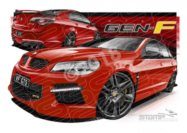 HSV Gts F SERIES F SERIES GTS STING RED A3 FRAMED PRINT (V405)