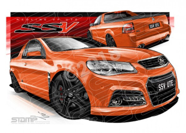 HOLDEN VF II SSV REDLINE UTE FANTALE A3 FRAMED PRINT (HC823)