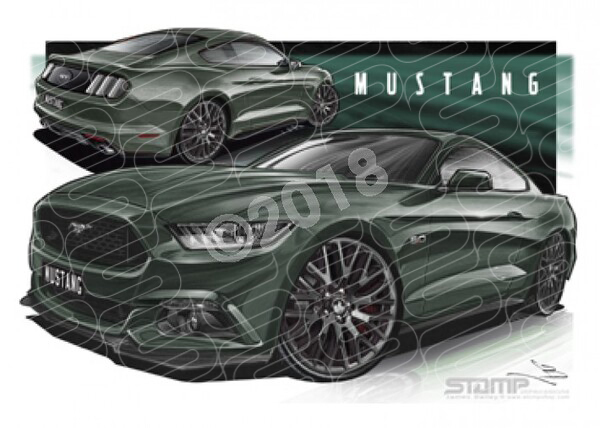 Ford Mustang 2016 GT GUARD A3 FRAMED PRINT (FT357)