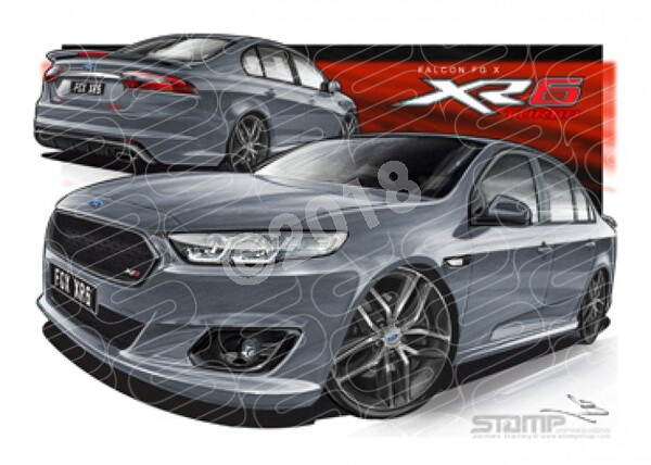 Ford XR6 FG X XR6 XR6 TURBO SMOKE A3 FRAMED PRINT (FT366)