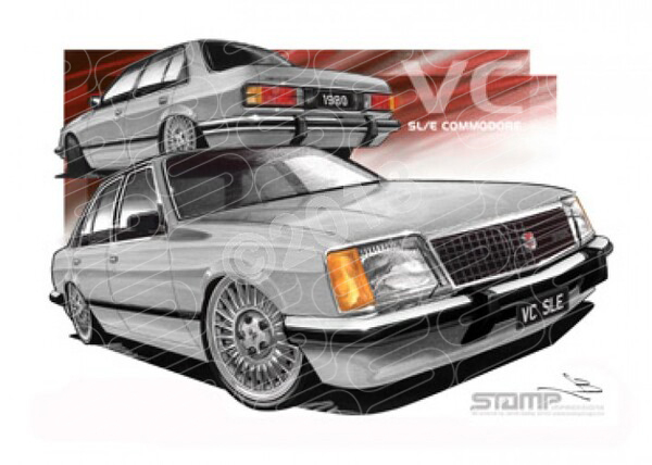 HOLDEN VC SLE COMMODORE SILVER A3 FRAMED PRINT (HC122C)