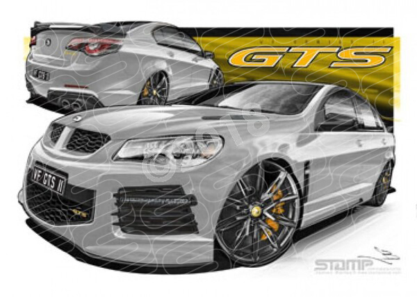 HSV Gts F SERIES II F2 SERIES GTS NITRATE SILVER A3 FRAMED PRINT (V435)