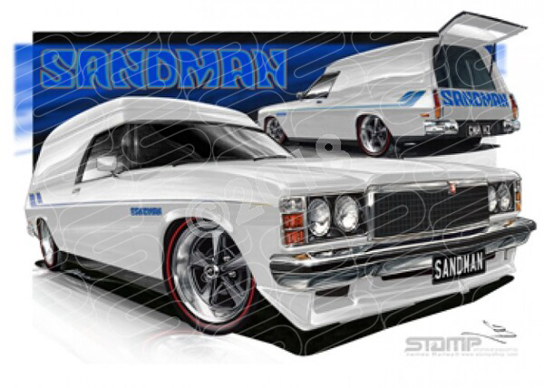 HOLDEN SANDMAN HZ PALAIS WHITE A3 FRAMED PRINT (HC883)